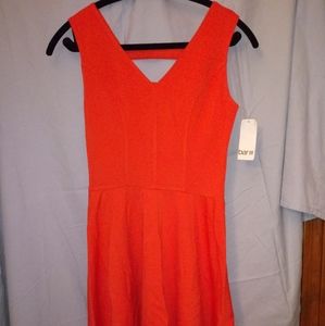 Barr III Orange Open Back Knee Length Dress